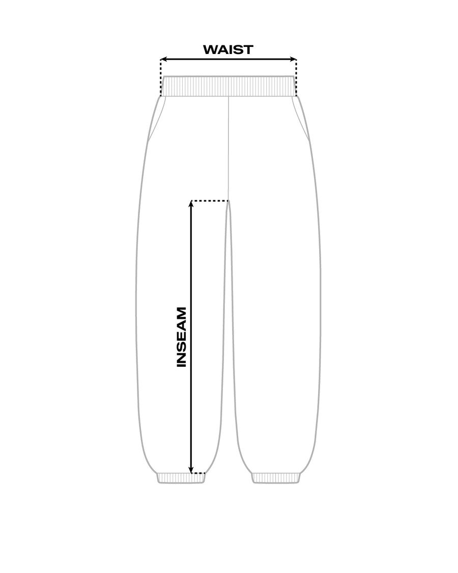 SIZE GUIDE STROKE SWEATPANTS